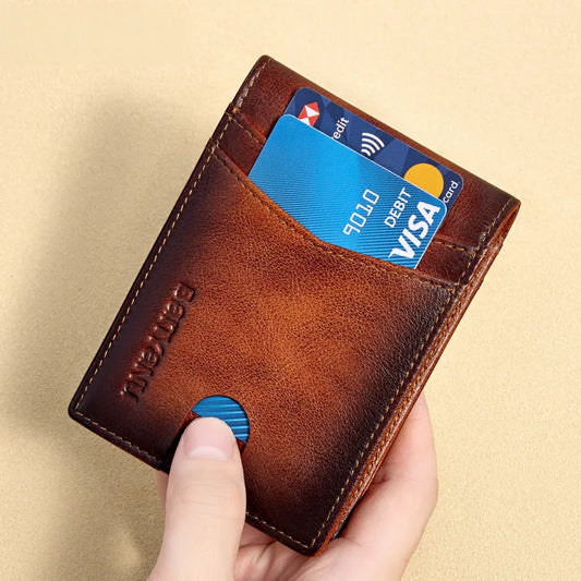 Slim RFID Genuine Leather Wallet
