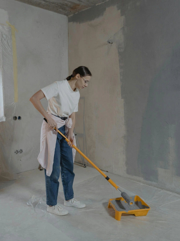 Protective film covering a floor
