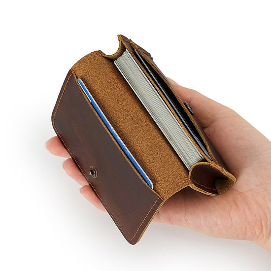Crazy Horse Leather Card Case - DOROCHEY