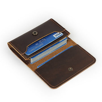Crazy Horse Leather Card Case - DOROCHEY