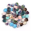 12mm Ceramic Fan Shell Beads, DIY Glazed Ocean Jewelry Supplies