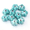 10mm Evil Eye Flower Beads, Large Hole Ceramic Spacer Beads