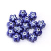 10mm Evil Eye Flower Beads, Large Hole Ceramic Spacer Beads