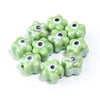 10mm Evil Eye Flower Beads, Large Hole Ceramic Spacer Beads