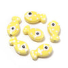 11x19mm Ceramic Fish Beads with Polka Dots, Porcelain Ocean Animal Beads