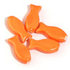 9x20mm Plain Ceramic Fish Beads, Smooth Porcelain Ocean Animal Beads