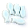 9x20mm Plain Ceramic Fish Beads, Smooth Porcelain Ocean Animal Beads
