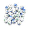 10mm Ceramic Floral Beads, 2.6mm Large Hole Chinoiserie Spacers