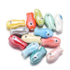 10x20mm Double-Sided Ceramic Fish Beads, DIY Jewelry Supplies