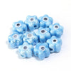 10mm Evil Eye Flower Beads, Large Hole Ceramic Spacer Beads