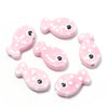 11x19mm Ceramic Fish Beads with Polka Dots, Porcelain Ocean Animal Beads