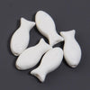 9x20mm Plain Ceramic Fish Beads, Smooth Porcelain Ocean Animal Beads