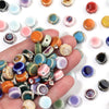12mm Ceramic Rondelle Beads, Kiln Glazed Spotted Porcelain Spacer Beads