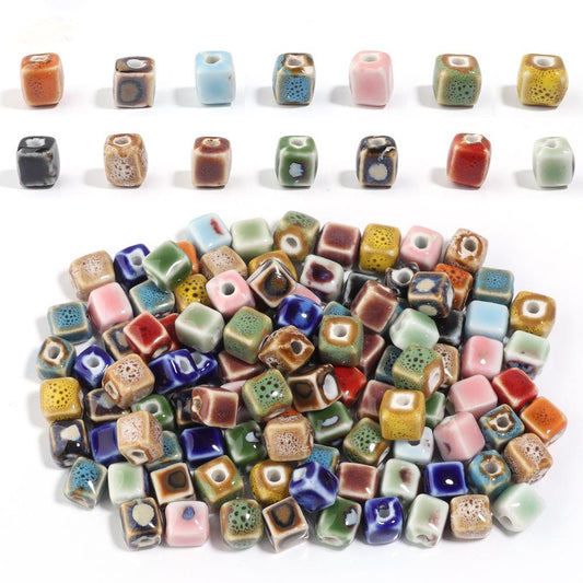 8mm Ceramic Cube Beads, 2.4mm Large Hole Square Beads