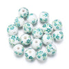 10mm Ceramic Floral Beads, 2.6mm Large Hole Chinoiserie Spacers