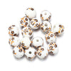 10mm Ceramic Floral Beads, 2.6mm Large Hole Chinoiserie Spacers