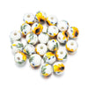 10mm Ceramic Floral Beads, 2.6mm Large Hole Chinoiserie Spacers
