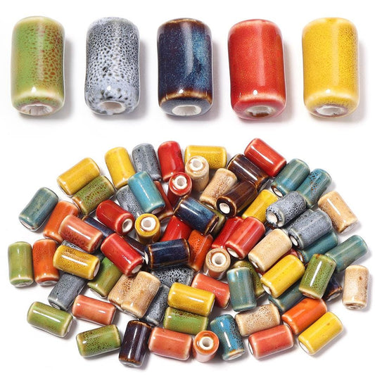 Rustic Ceramic Tube Beads
