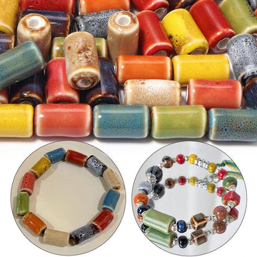 Rustic Ceramic Tube Beads