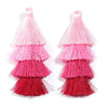 80mm Ombre Tiered Tassel Charms, Gradient 4 Layered Fringe for Boho Earrings DIY