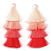 80mm Ombre Tiered Tassel Charms, Gradient 4 Layered Fringe for Boho Earrings DIY