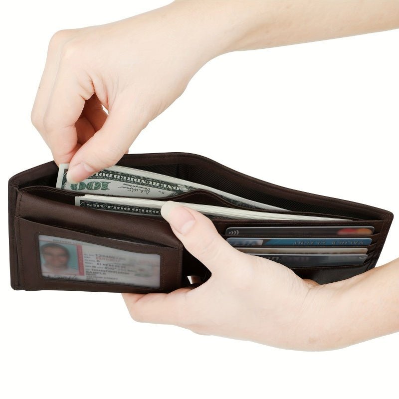 Men’s Slim RFID Leather Bifold Wallet - DOROCHEY