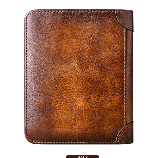 Men’s Vertical Trifold Leather RFID Wallet - DOROCHEY