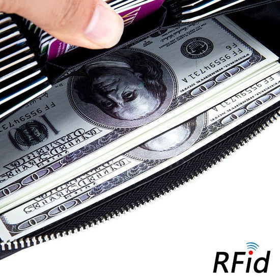 RFID Leather Accordion Long Wallet - DOROCHEY