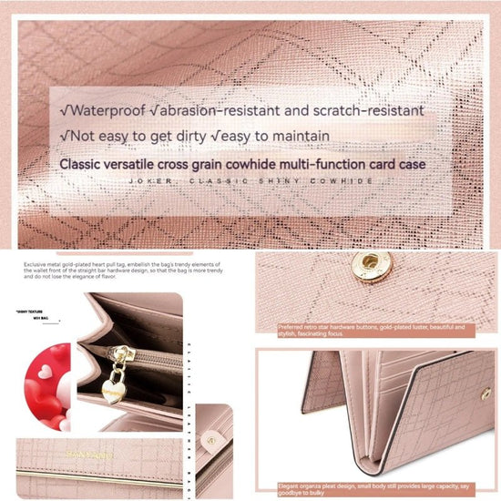 RFID Leather Trifold Wallet for Women - DOROCHEY