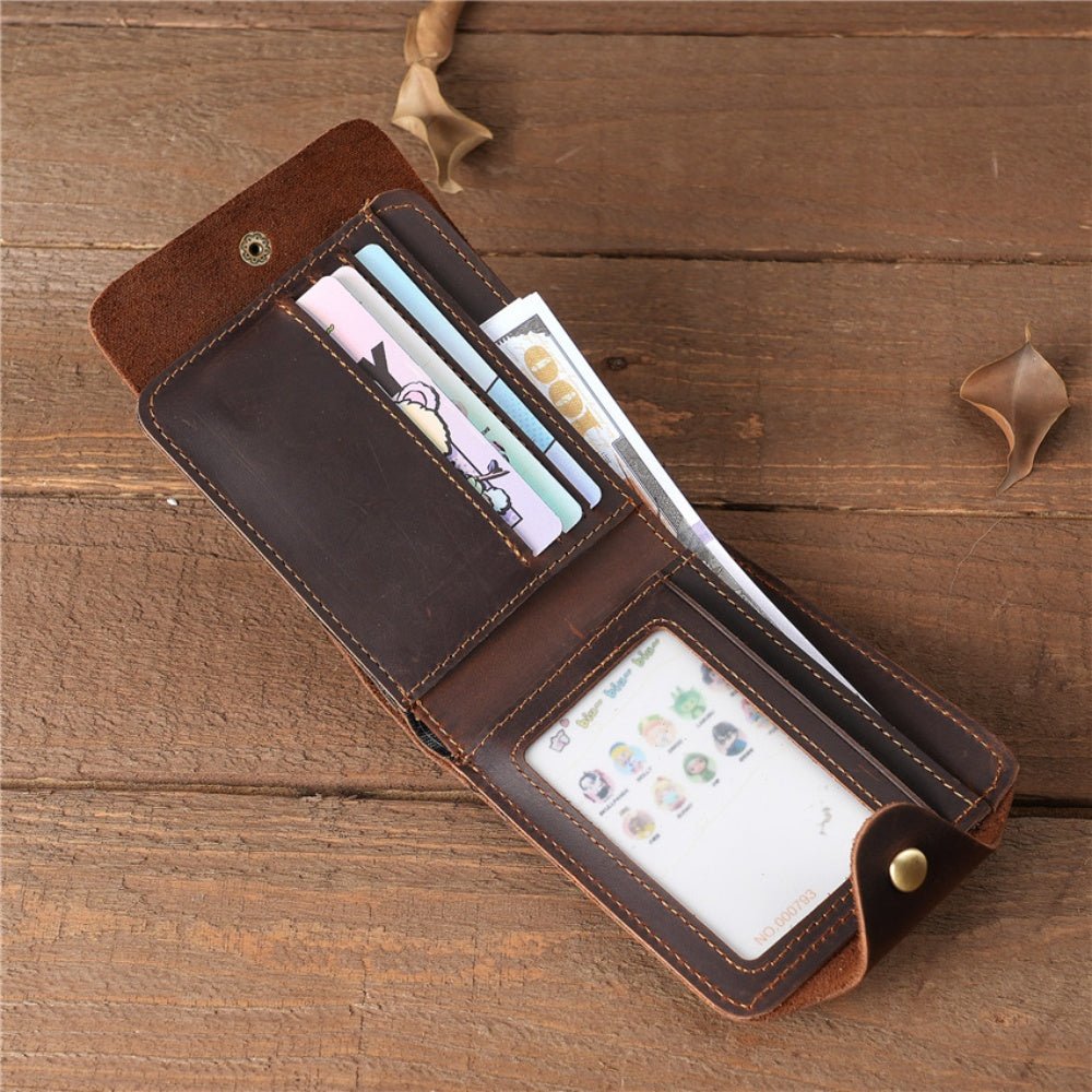 Vintage Crazy Horse Leather Wallet - DOROCHEY