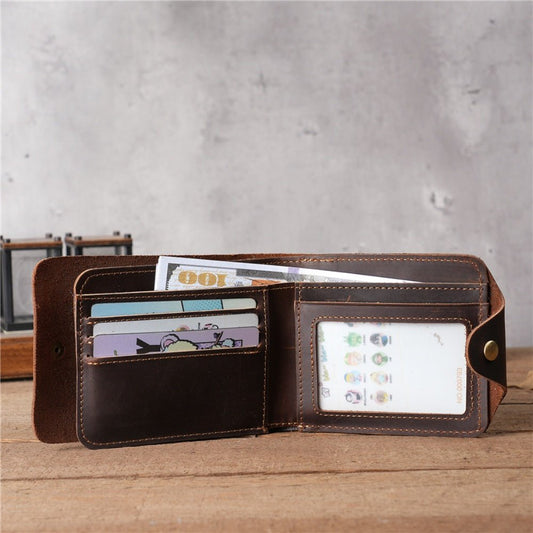 Vintage Crazy Horse Leather Wallet - DOROCHEY