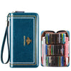 Waxed Leather RFID Zipper Card Holder - DOROCHEY