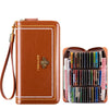 Waxed Leather RFID Zipper Card Holder - DOROCHEY