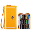 Waxed Leather RFID Zipper Card Holder - DOROCHEY