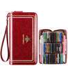 Waxed Leather RFID Zipper Card Holder - DOROCHEY