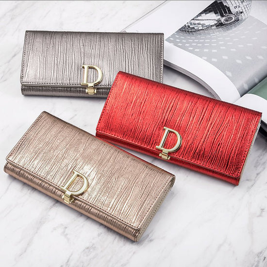 Women's D - Clasp Genuine Leather Wallet - DOROCHEY